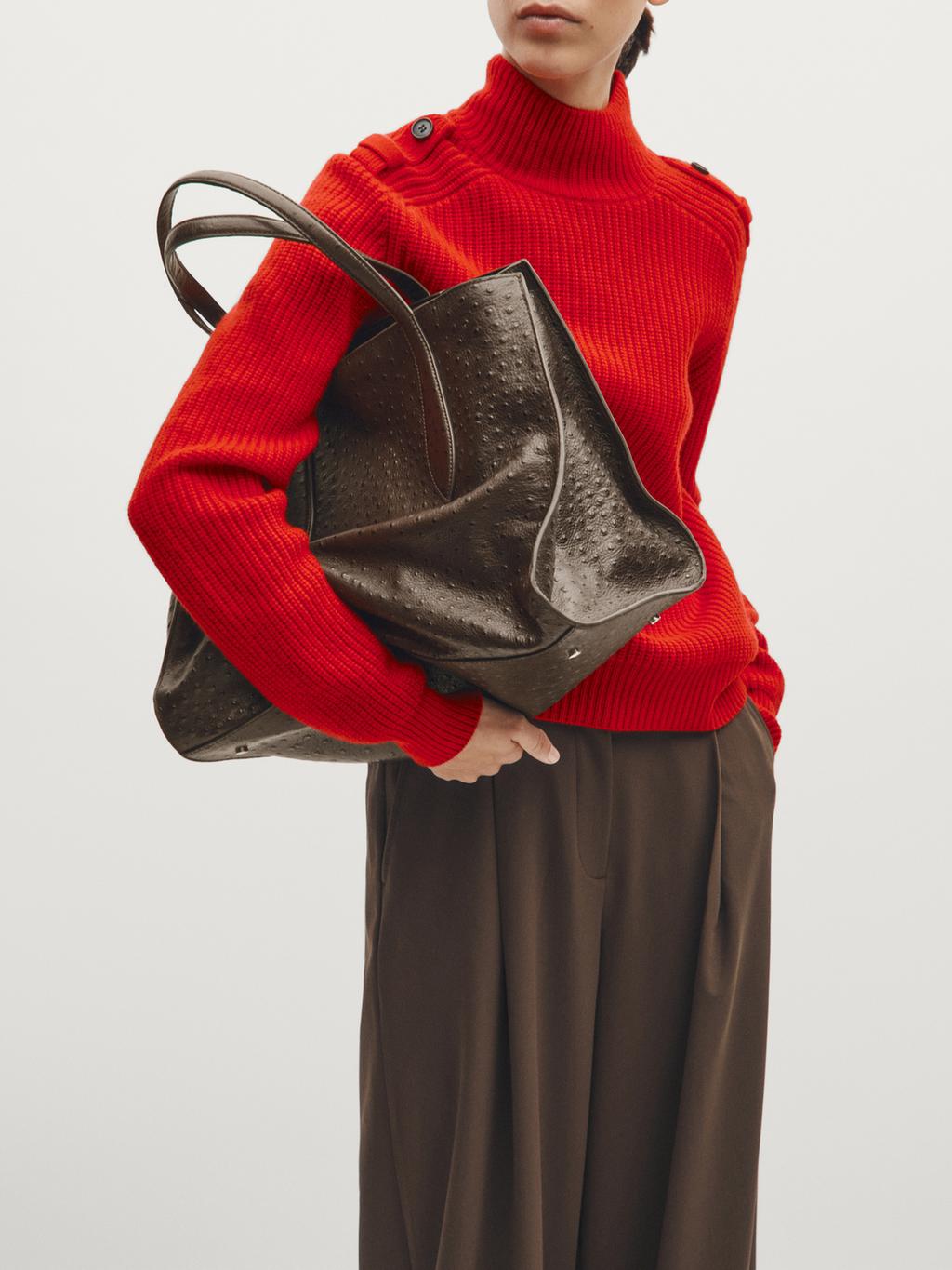 Maxi textured leather MD ICON bag