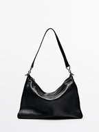 Large nappa leather bag with compartments