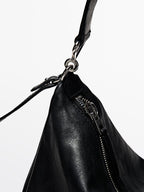 Large nappa leather bag with compartments