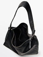 Large nappa leather bag with compartments