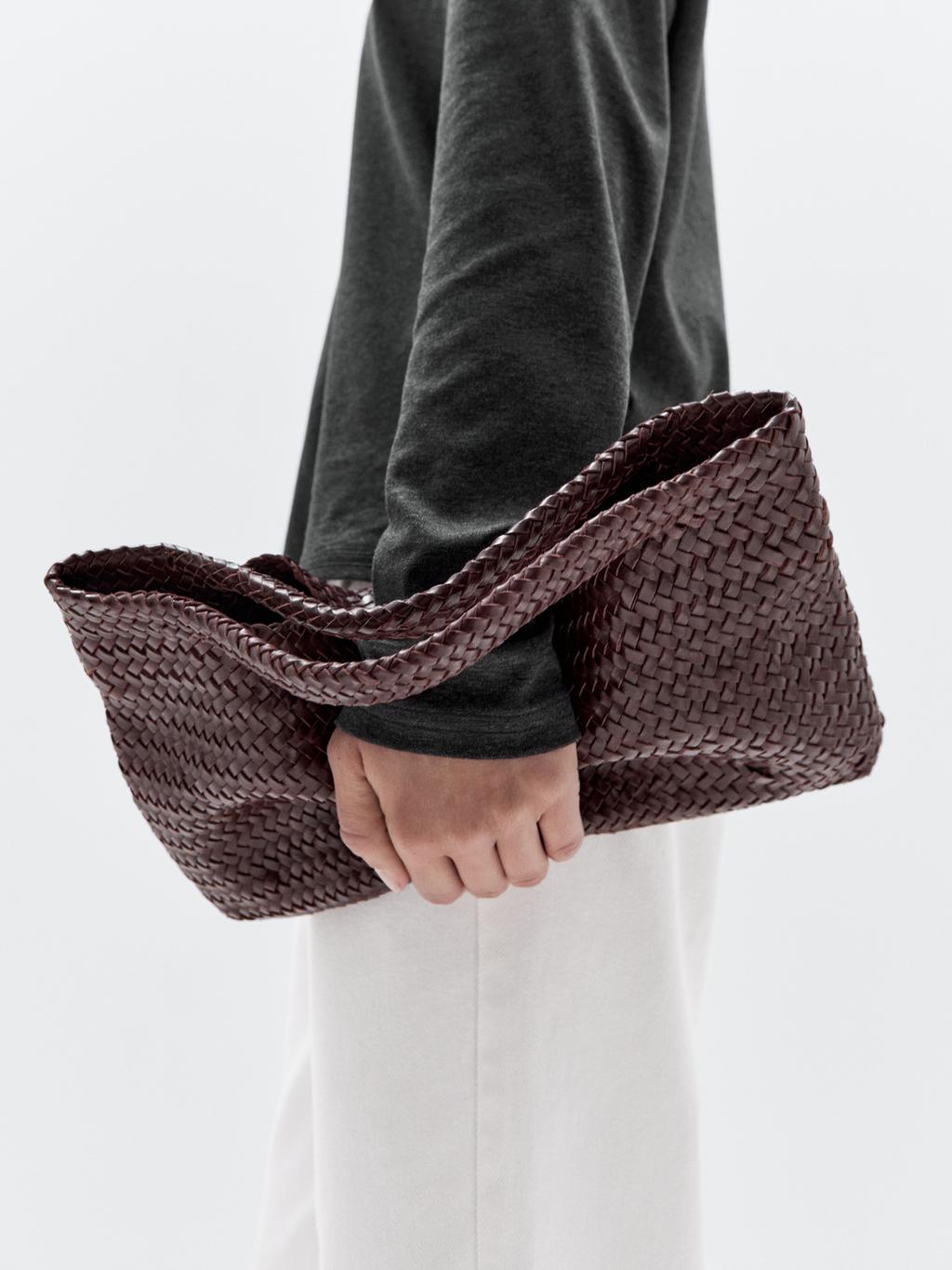 Medium woven nappa leather bag