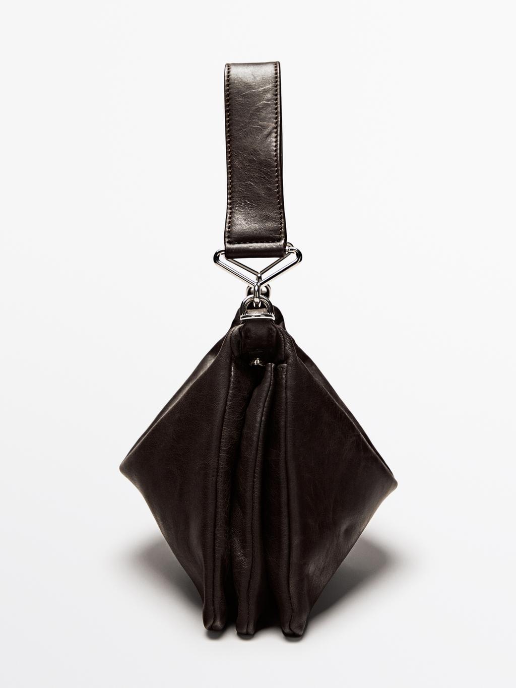 Small nappa leather bag with compartments
