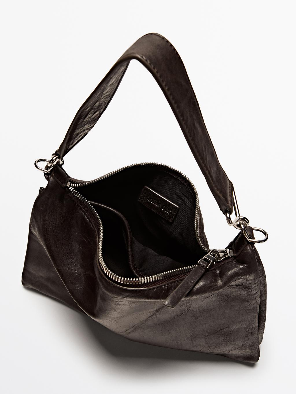 Small nappa leather bag with compartments