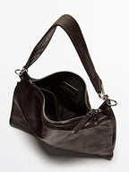 Small nappa leather bag with compartments