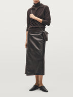 Small nappa leather bag with compartments