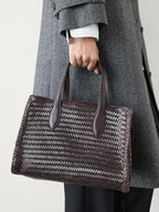 Medium braided nappa satchel bag
