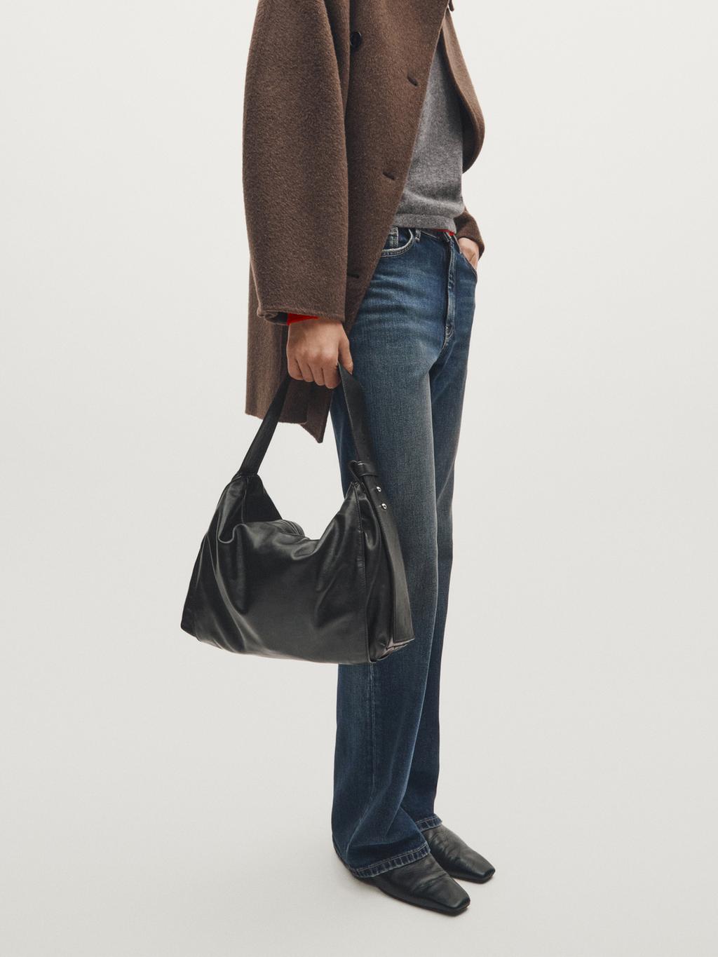 Nappa leather shoulder bag