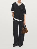 Small split leather shoulder bag