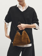Small split leather shoulder bag