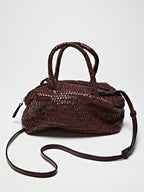 Small woven nappa leather satchel bag
