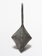 Large braided nappa leather shoulder bag