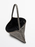 Large braided nappa leather shoulder bag