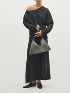 Large braided nappa leather shoulder bag