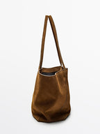 Medium split suede leather bag
