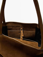 Medium split suede leather bag