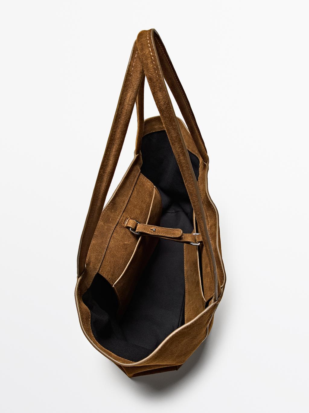 Medium split suede leather bag