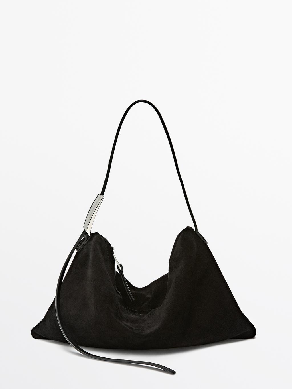 Small split suede leather bag