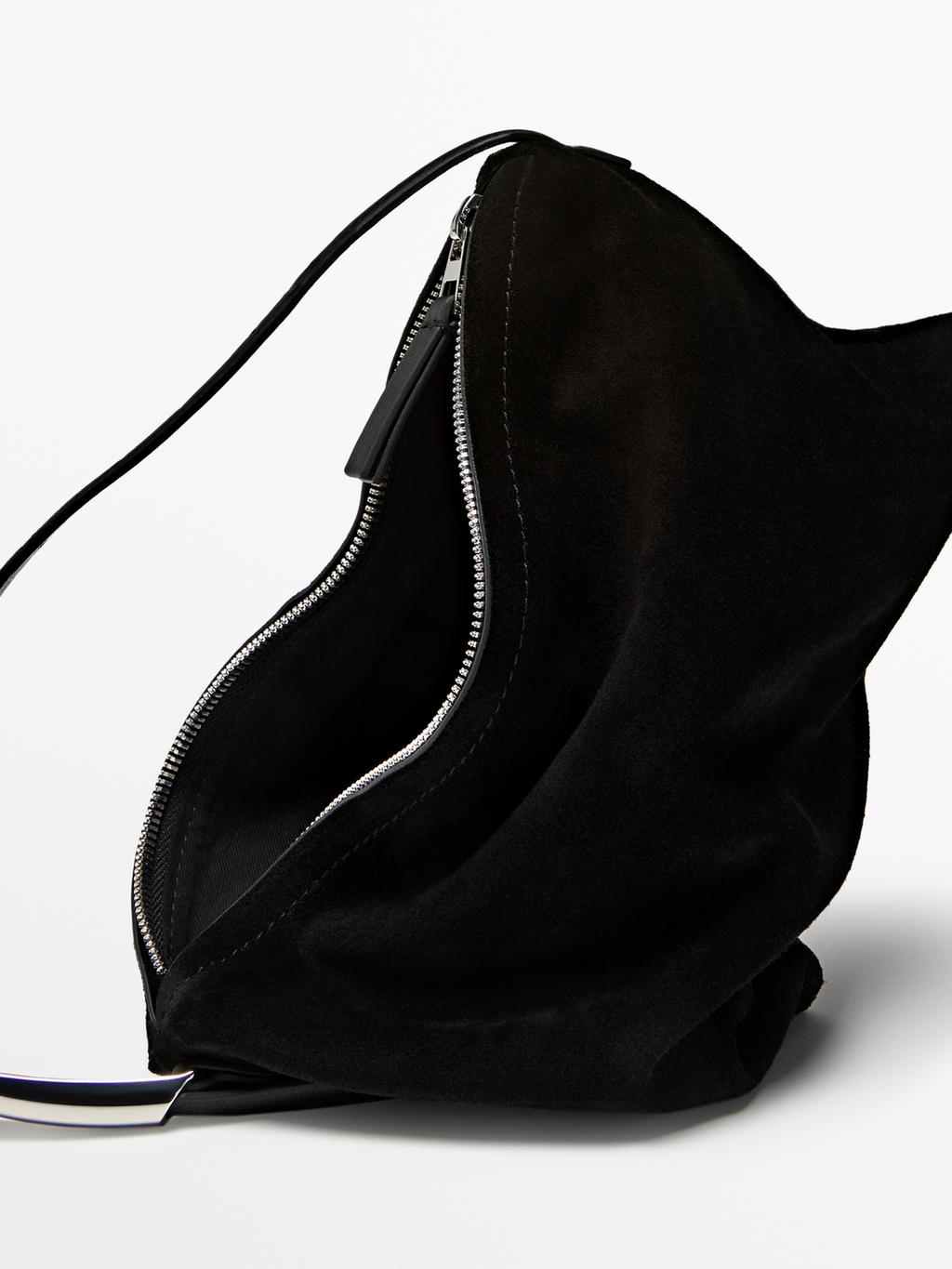 Small split suede leather bag