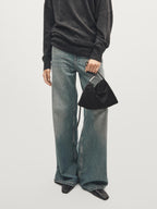 Small split suede leather bag