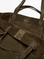 Leather and split leather maxi shopper bag