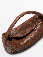 Braided nappa leather crossbody bag