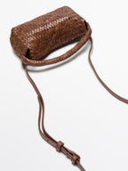 Braided nappa leather crossbody bag
