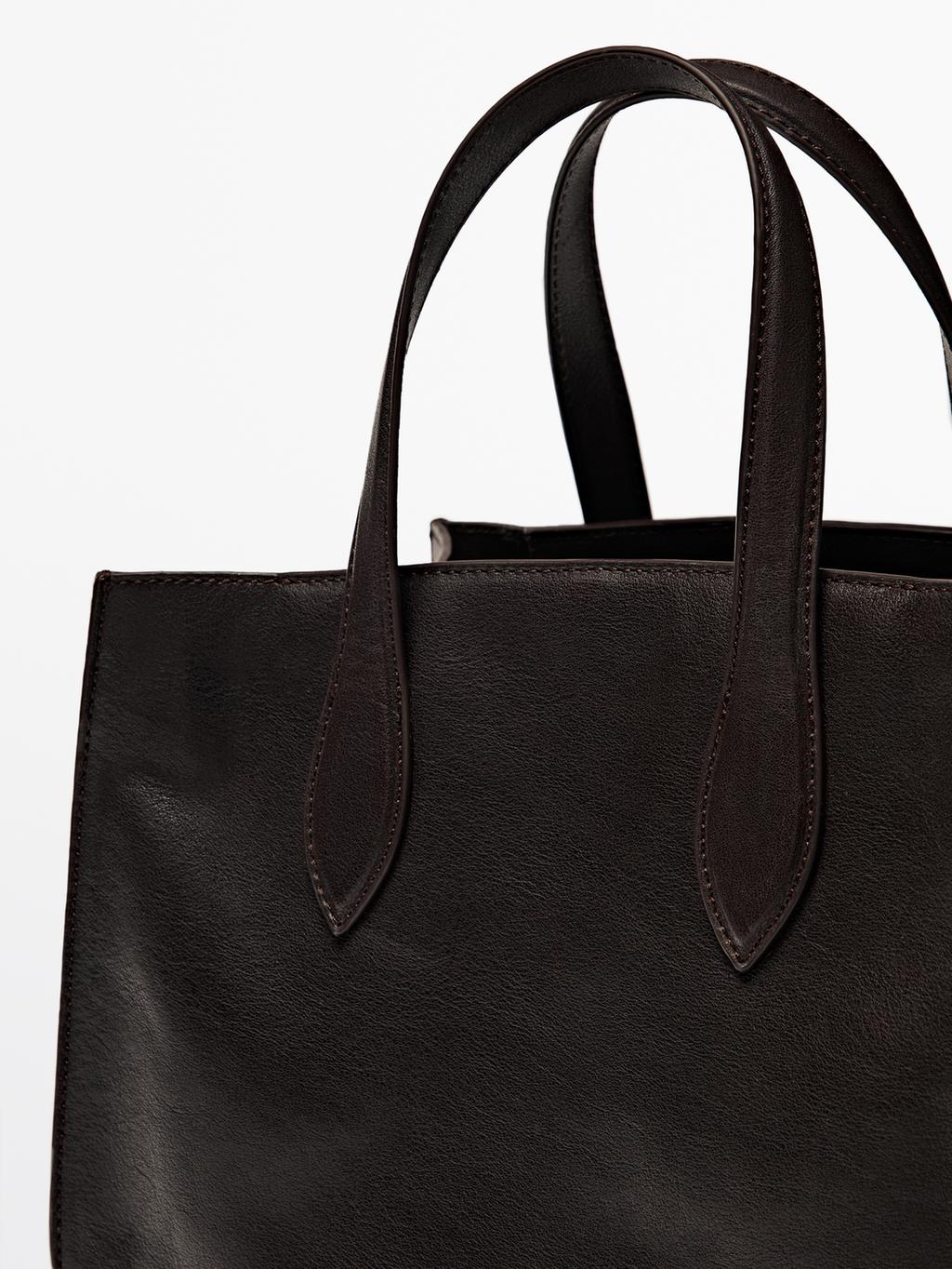 Mid-size nappa leather MD ICON tote bag