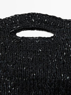 Large crochet knit leather bag - LIMITED