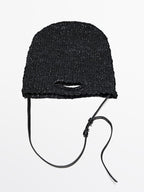 Mid-size crochet knit leather bag - LIMITED