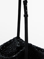 Mid-size crochet knit leather bag - LIMITED