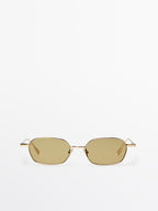 Rectangular metal sunglasses