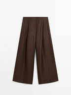 Linen blend wide-leg trousers - STUDIO