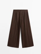 Linen blend wide-leg trousers - STUDIO