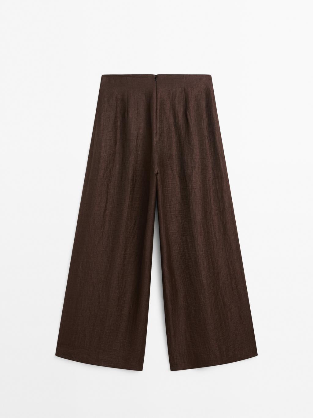 Linen blend wide-leg trousers - STUDIO