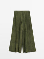 Suede leather wide-leg trousers - STUDIO