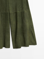 Suede leather wide-leg trousers - STUDIO