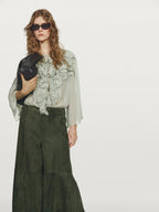 Suede leather wide-leg trousers - STUDIO