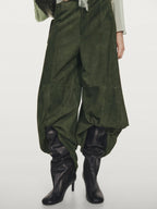 Suede leather wide-leg trousers - STUDIO