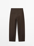 100% wool wide-leg darted trousers - STUDIO