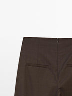100% wool wide-leg darted trousers - STUDIO