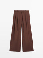 Wide-leg trousers with double dart - STUDIO