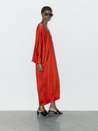 Flowing satin kimono dress - STUDIO