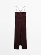 Draped satin midi dress - STUDIO