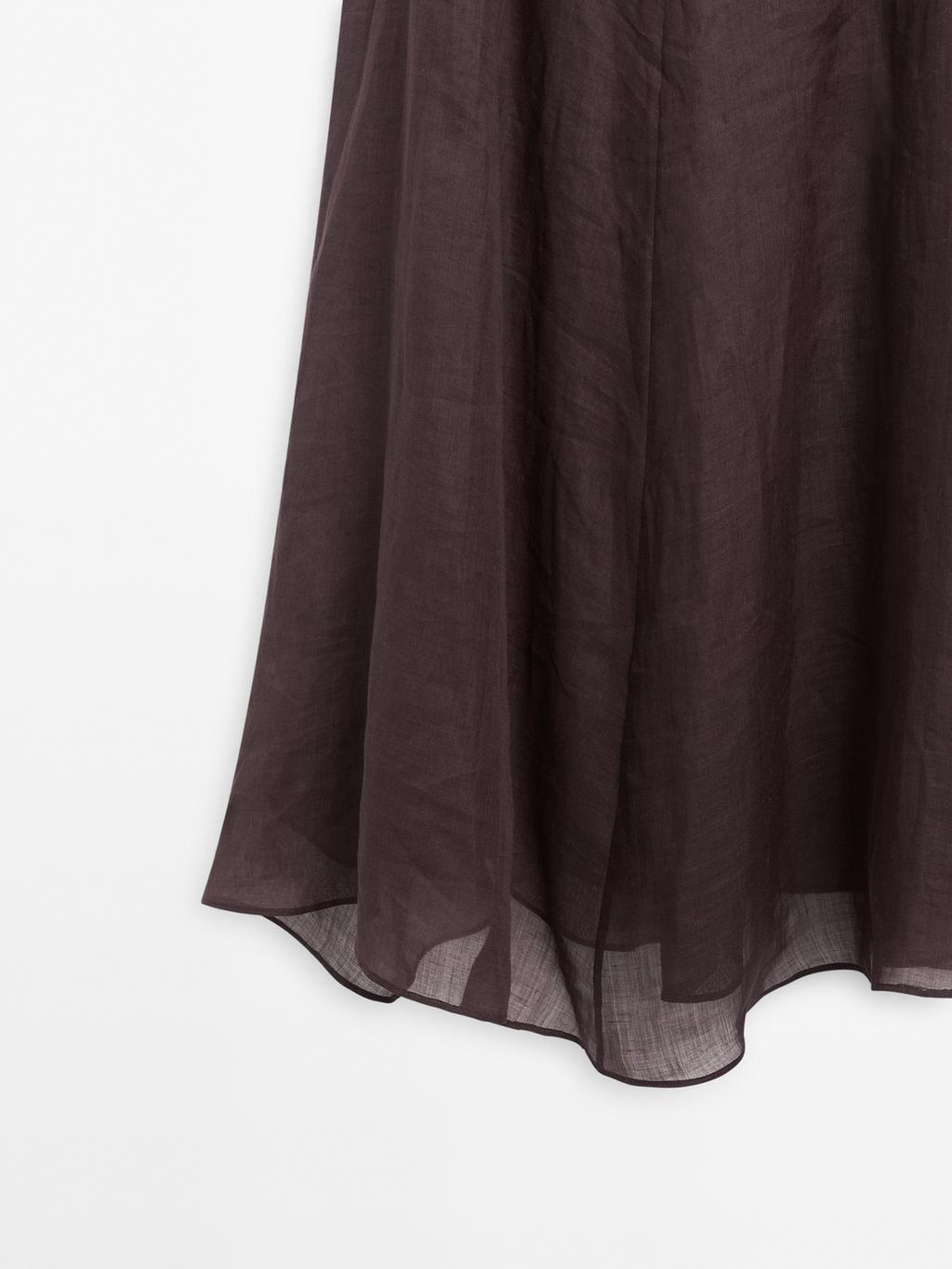 Long ramie floral dress - STUDIO