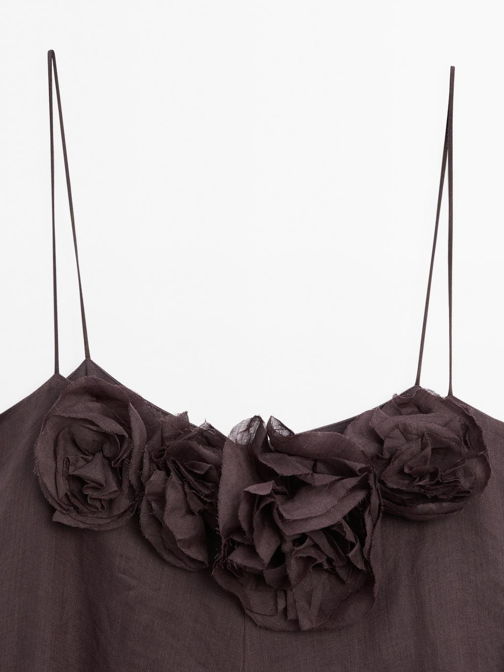 Long ramie floral dress - STUDIO