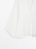 100% linen blouse with godet details - STUDIO