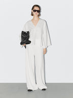 100% linen blouse with godet details - STUDIO