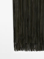 Nappa leather midi skirt with fringing - STUDIO