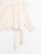 Flowing satin blouse with wraparound collar - STUDIO