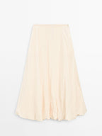 Crinkle-effect balloon midi skirt - STUDIO